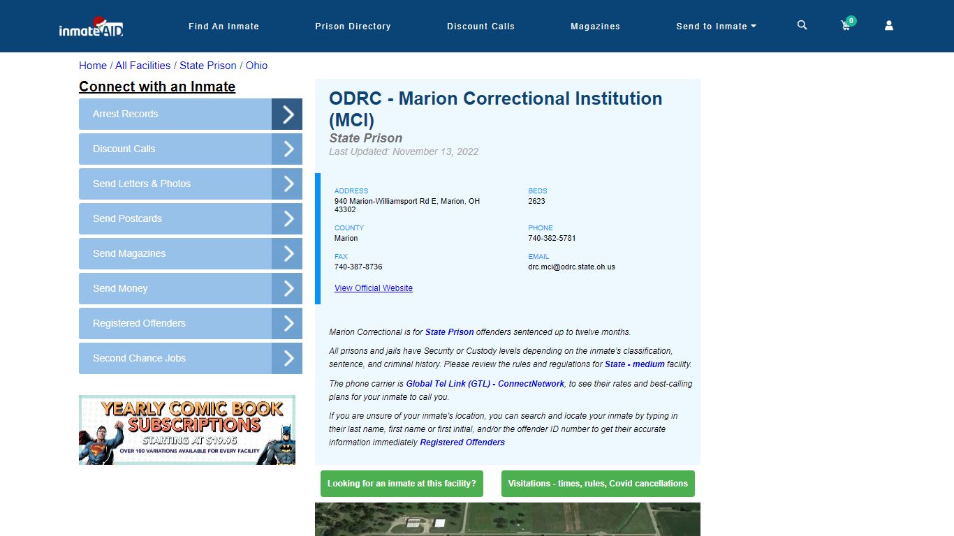 ODRC - Marion Correctional Institution (MCI) & Inmate Search ...